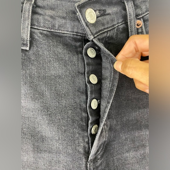 Agolde Nico High Rise Slim Straight Denim Jeans Distressed In Cassette Sz 25 - Picture 9 of 16